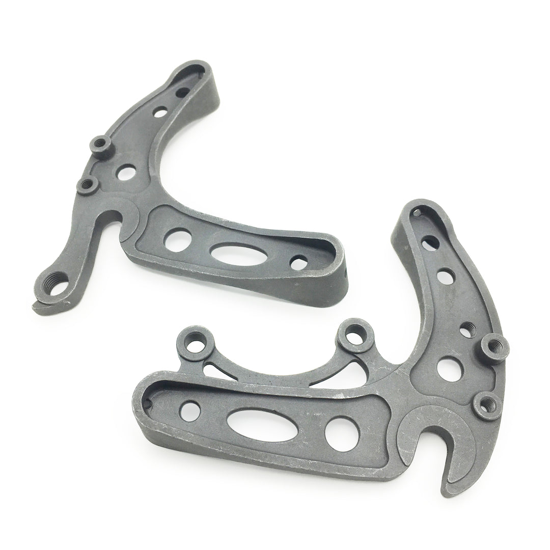 Rear vertical dropout with integrated ISO disc brake tab in steel. Two eyelets.