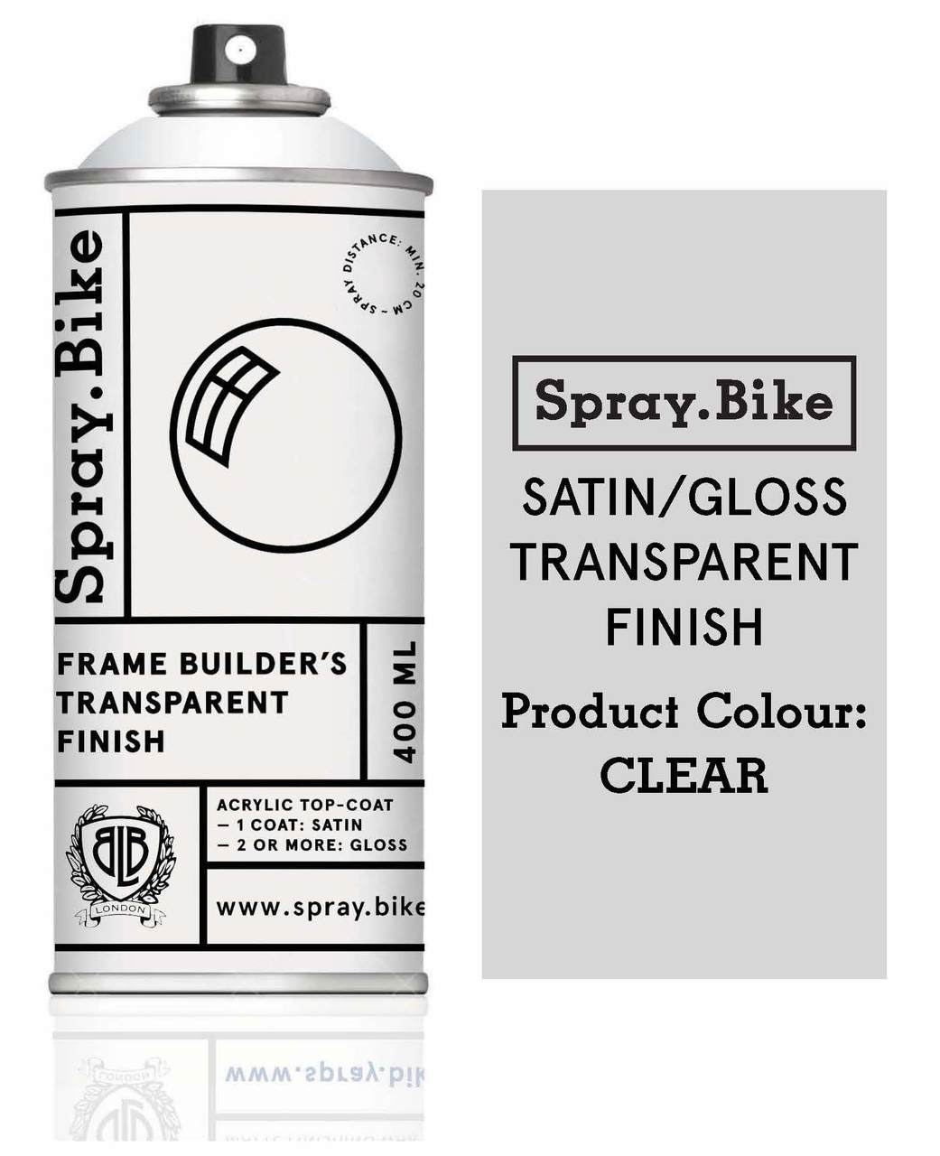 Spray.Bike Transparent Finish - Satin/Gloss or Matte - 400ml