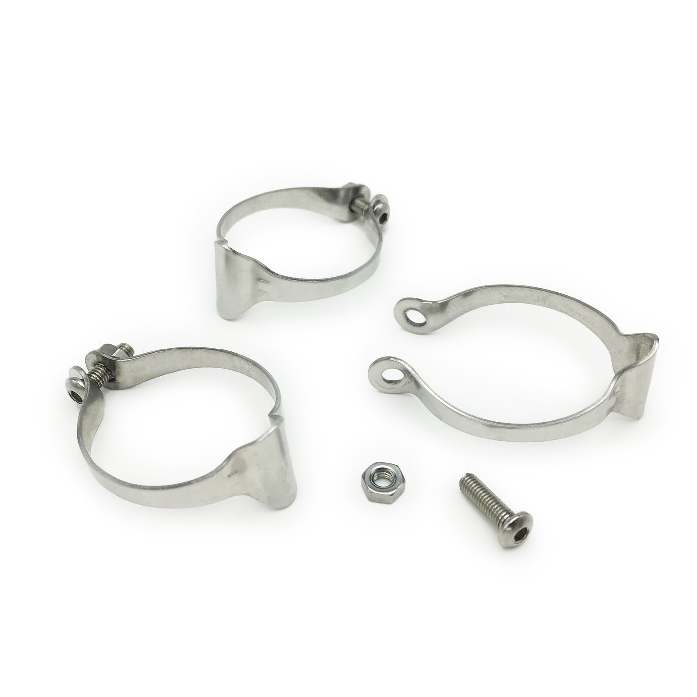 Stainless steel housing clips for 1-1/8" tube - 3-pack