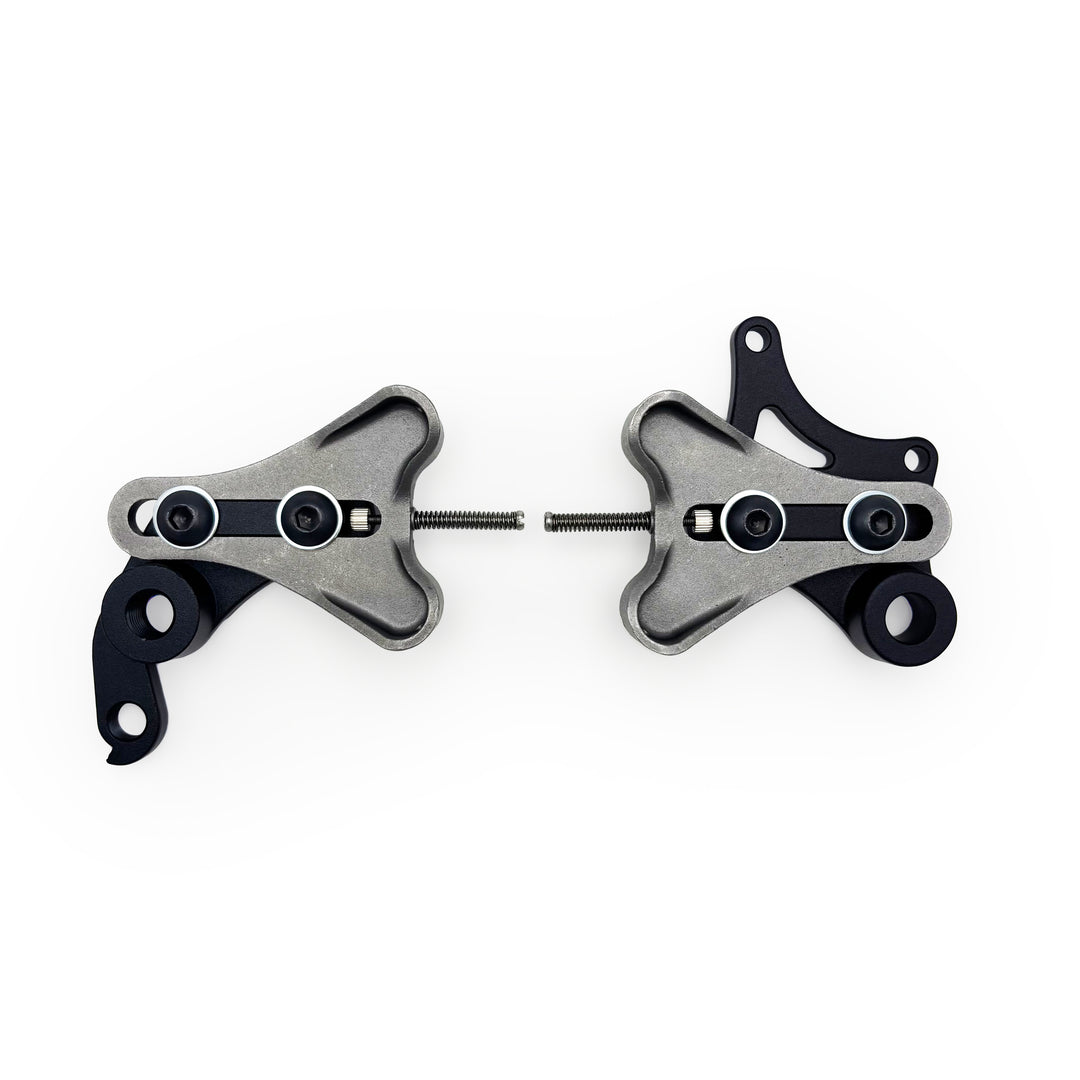 Slider dropouts - Thru-axle (12x1.5) with ISO tab & derailleur hanger with or without steel sliders