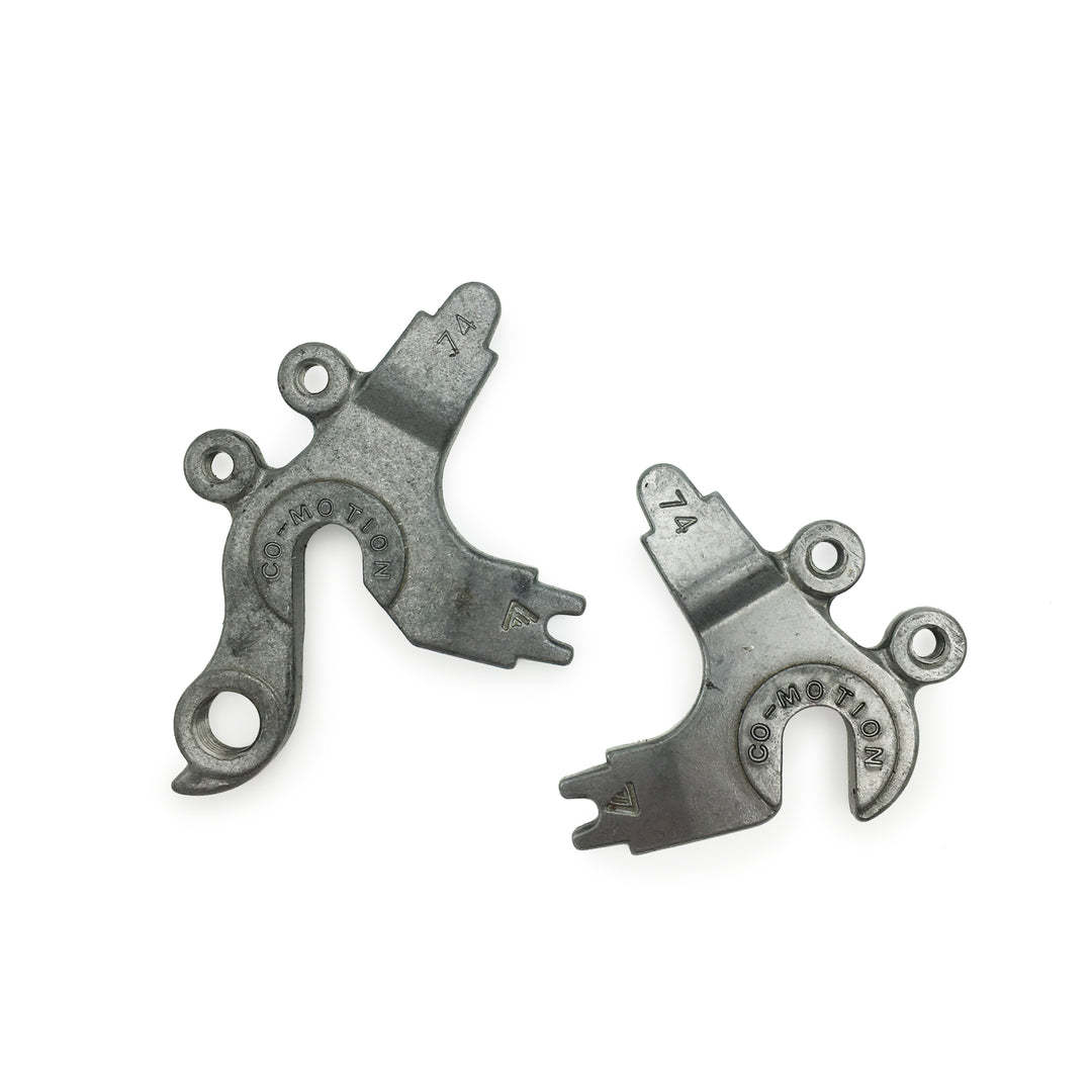 Rear vertical dropouts - tab style - 74° seatstay/chainstay angle
